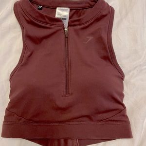 Gymshark quarter zip up training sports bra